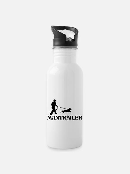 Mantrailer hobby mantrailing dogs - Water bottle with straw - white