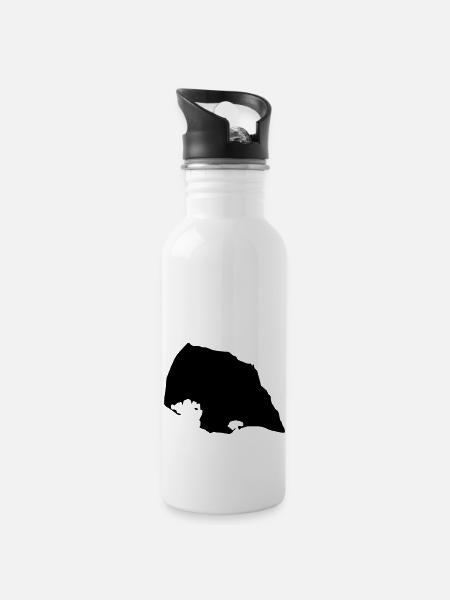 fehmarn insel - Trinkflasche mit integriertem Trinkhalm - Weiß