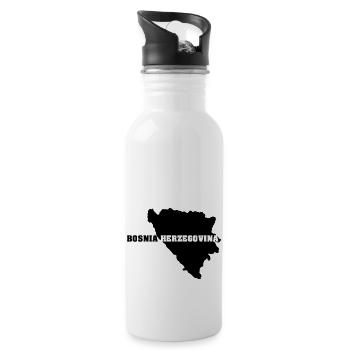 Bosnia Herzegovina (ID: 002004) - Trinkflasche mit integriertem Trinkhalm - Weiß - Rechts