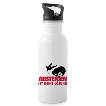 Absteigen ist auch keine Lösung - Trinkflasche mit integriertem Trinkhalm - Weiß - Rechts