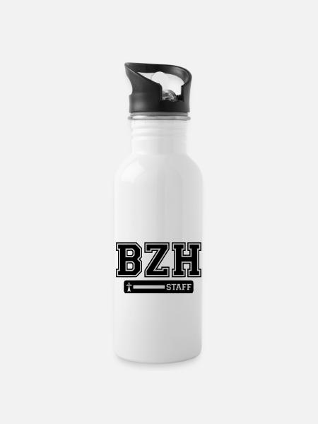 breizh staff logo - Gourde avec paille intégrée - blanc