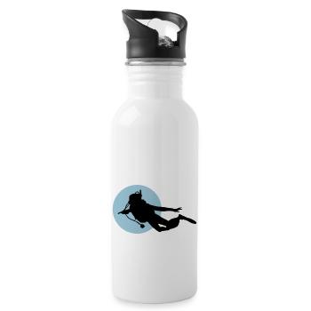 Diving - Trinkflasche mit integriertem Trinkhalm - Weiß - Rechts