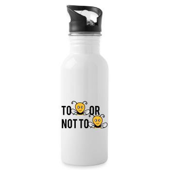 To Be Or Not To Be Bees - Trinkflasche mit integriertem Trinkhalm - Weiß - Rechts