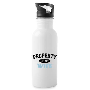 Property Of My Wife - Water bottle with straw - white - Right