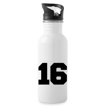 16 - Trinkflasche mit integriertem Trinkhalm - Weiß - Rechts