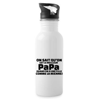 On sait qu'on est la meilleure papa ...quand on a1 - Gourde avec paille intégrée - blanc - Droite
