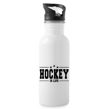 hockey is life 1 - Gourde avec paille intégrée - blanc - Droite