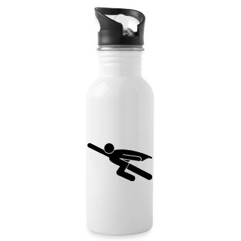 superhero - Water bottle with straw - white - Right