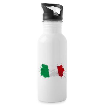 Italy Flag - Trinkflasche mit integriertem Trinkhalm - Weiß - Rechts
