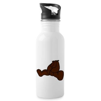 demolished head beheaded dead murder headless tedd - Water bottle with straw - white - Right