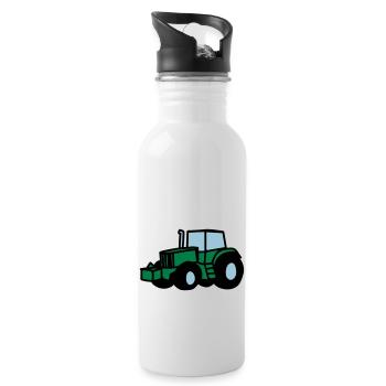 Traktor - Trinkflasche mit integriertem Trinkhalm - Weiß - Rechts