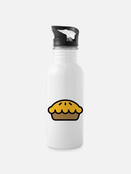Apple Pie - Water bottle with straw - white