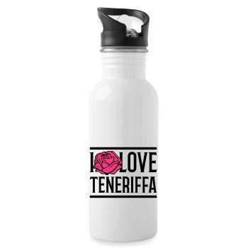 i love teneriffa - Trinkflasche mit integriertem Trinkhalm - Weiß - Rechts