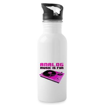 ANALOG MUSIC IS FUN - Water bottle with straw - white - Right