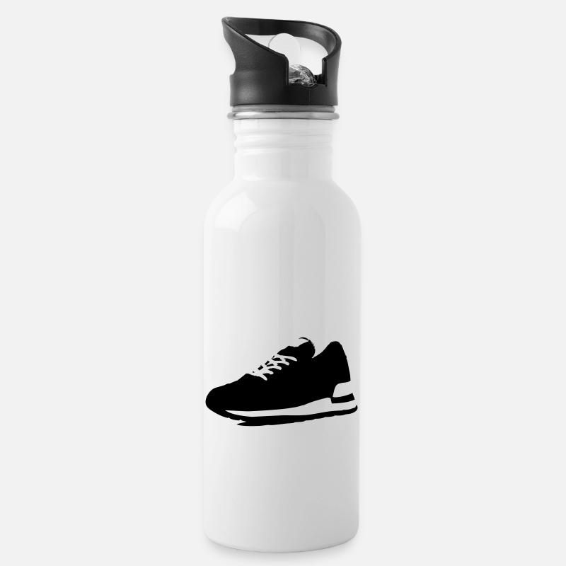 sneaker - Trinkflasche mit integriertem Trinkhalm - Weiß