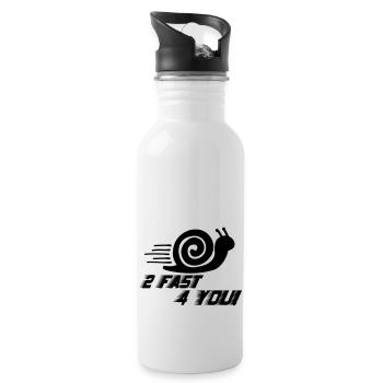 schnecke_2_fast_001 - Trinkflasche mit integriertem Trinkhalm - Weiß - Rechts
