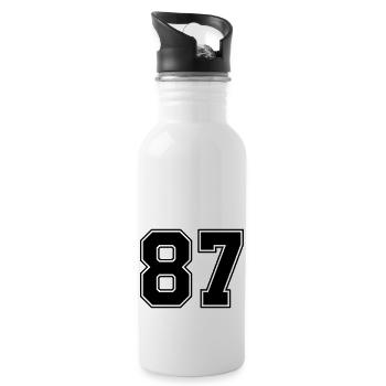 87 - Trinkflasche mit integriertem Trinkhalm - Weiß - Rechts