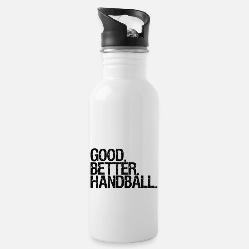 Handball - Gourde avec paille intégrée - blanc