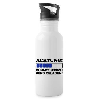 dummer spruch 2 - Trinkflasche mit integriertem Trinkhalm - Weiß - Rechts