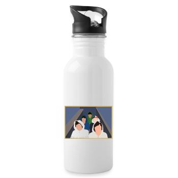 Boys stairs - Trinkflasche mit integriertem Trinkhalm - Weiß - Rechts