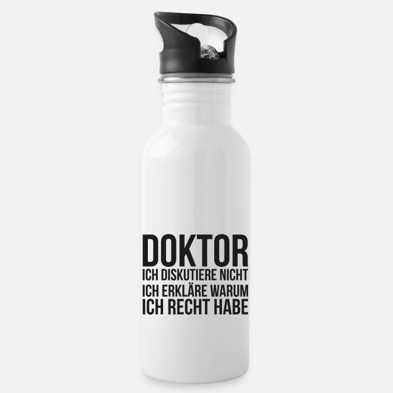 Doktor Student Phd Geschenk Dissertation - Trinkflasche mit integriertem Trinkhalm - Weiß