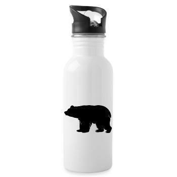 Bärenfigur - Trinkflasche mit integriertem Trinkhalm - Weiß - Rechts