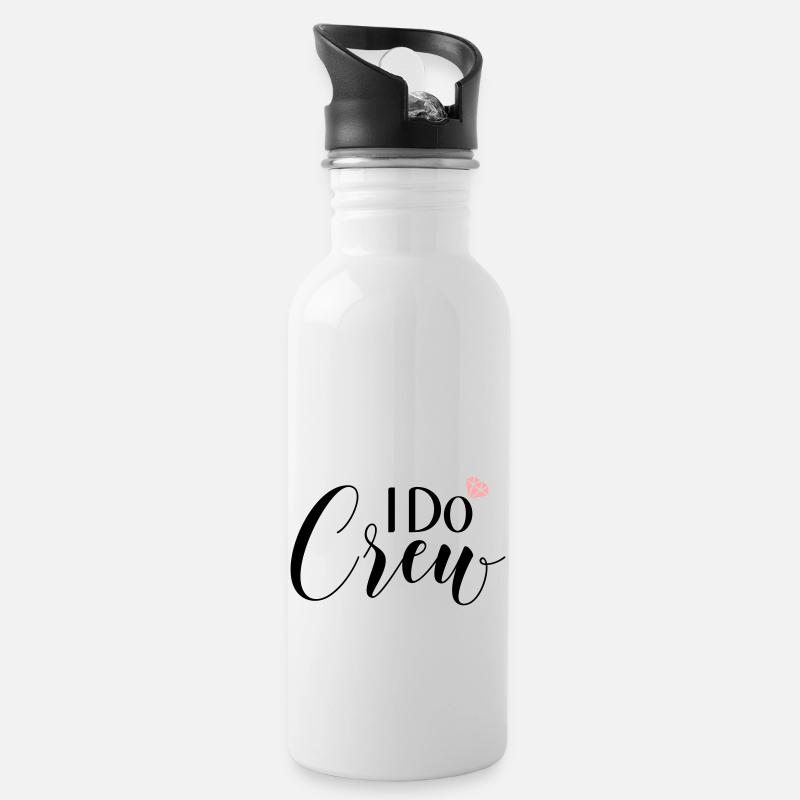 I Do Crew - Trinkflasche mit integriertem Trinkhalm - Weiß