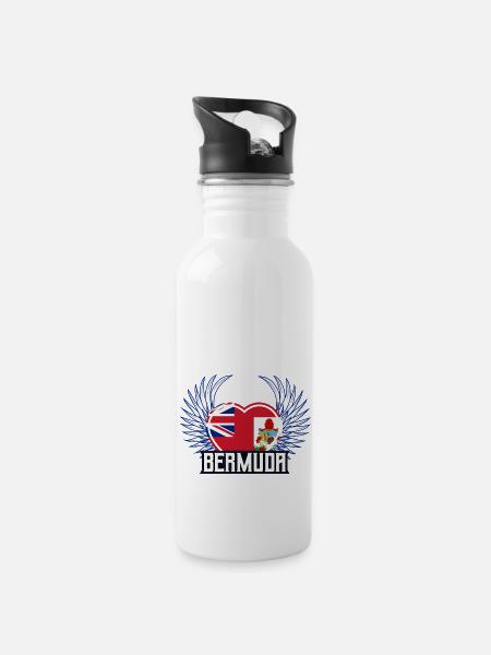 Bermuda - Trinkflasche mit integriertem Trinkhalm - Weiß
