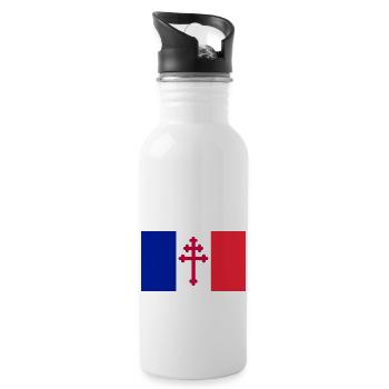 Drapeau Français Lorraine - Gourde avec paille intégrée - blanc - Droite