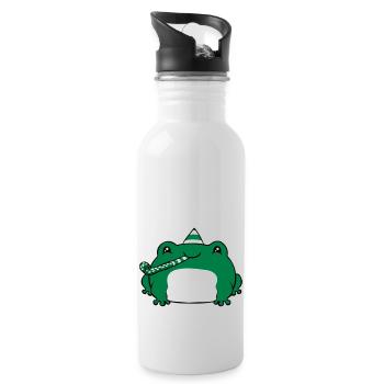 Joyeux anniversaire Grenouille - Gourde avec paille intégrée - blanc - Droite