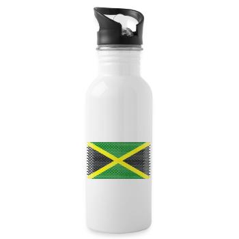 heart jamaica jamaica rasta jamaican flavour ragga - Water bottle with straw - white - Right