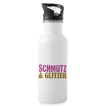 Muddy run shirt mud Schmutz Glitzer Lauf Frauen - Trinkflasche mit integriertem Trinkhalm - Weiß - Rechts