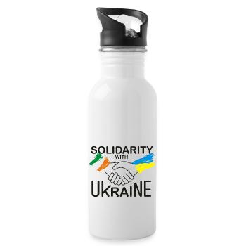 Ireland in solidarity with Ukraine - Water bottle with straw - white - Right