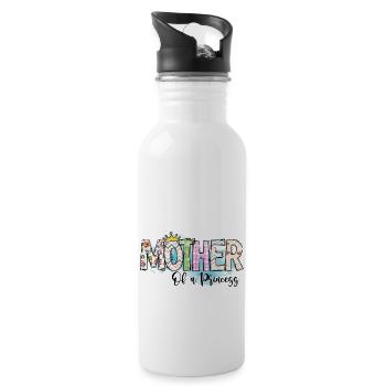 Mother of a Princess - Water bottle with straw - white - Right