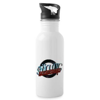 pfote lustig geschenk bluthund hundehalter spaß - Trinkflasche mit integriertem Trinkhalm - Weiß - Rechts