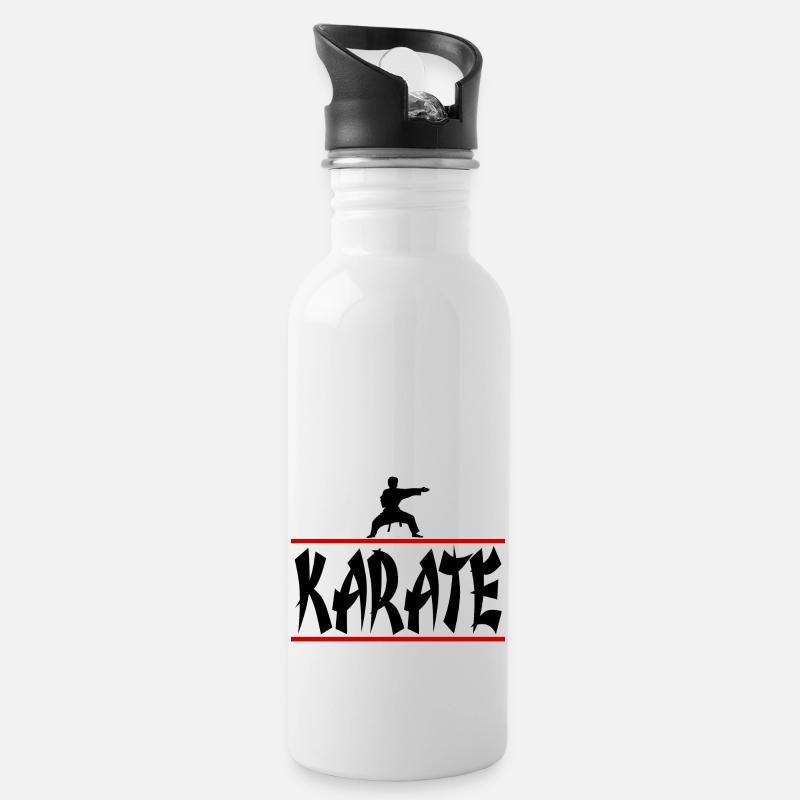 karaté bar rouge - Gourde avec paille intégrée - blanc
