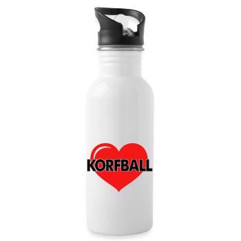 LOVE KORFBALL - Water bottle with straw - white - Right