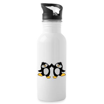 High Five Welcome Penguins - Water bottle with straw - white - Right