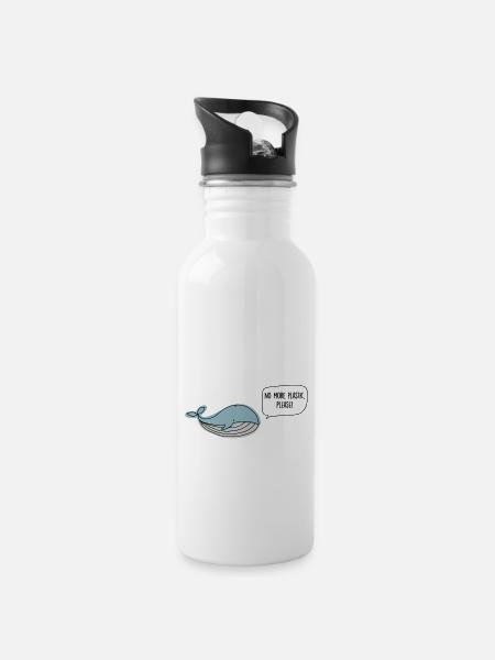 Sauver la mer - Protection de l’environnement et protection du milieu marin - Gourde avec paille intégrée - blanc