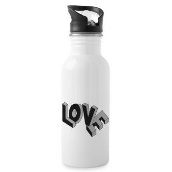 Flying LOVE - Trinkflasche mit integriertem Trinkhalm - Weiß - Rechts