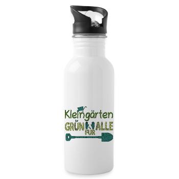 Kleingärten Grün für alle grunge 1 - Trinkflasche mit integriertem Trinkhalm - Weiß - Rechts