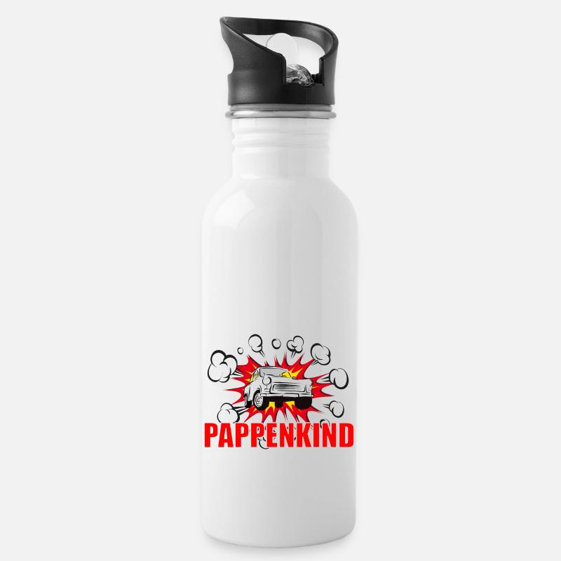 Pappenkind - Trinkflasche mit integriertem Trinkhalm - Weiß