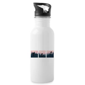 Trail Running "Runs in the Mountains" Alpine Cross - Water bottle with straw - white - Right