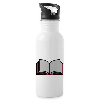 Pages du livre ouvert de l’école - Gourde avec paille intégrée - blanc - Droite