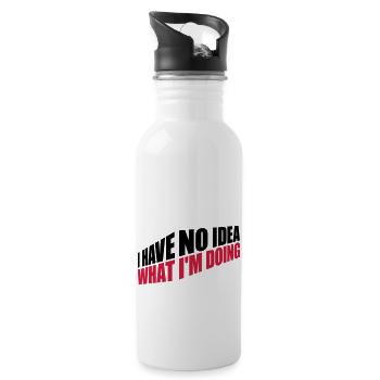 I Have No Idea - Water bottle with straw - white - Right