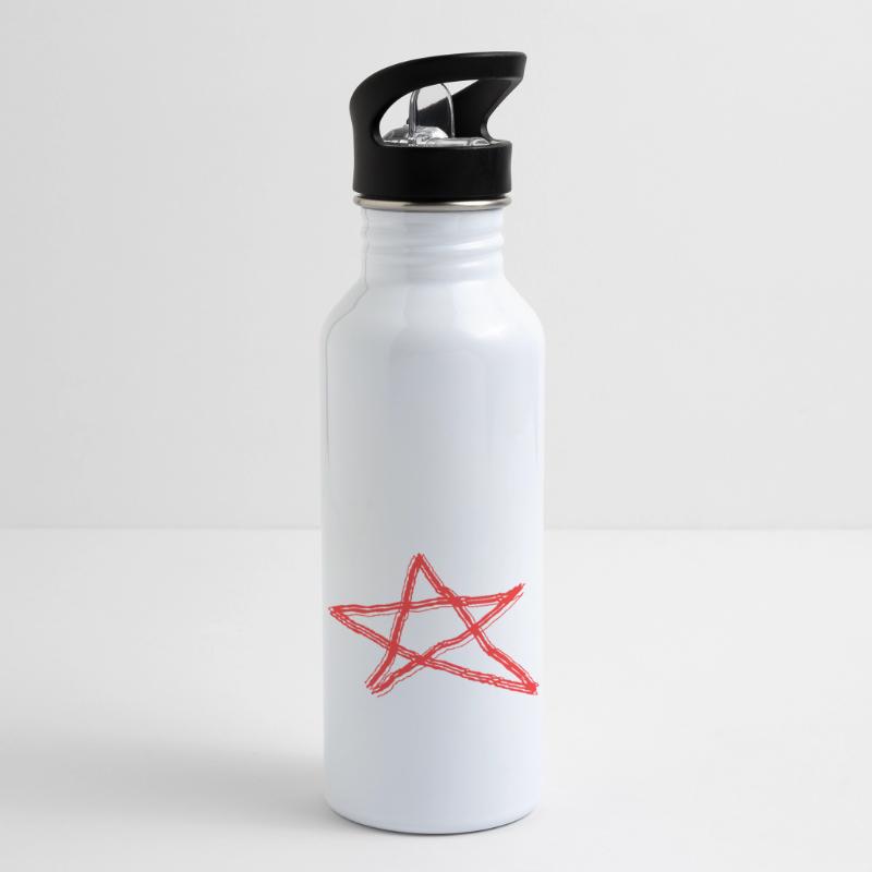 Pentagram Satan Devil Gothic Occult Witch Vector Water bottle with straw