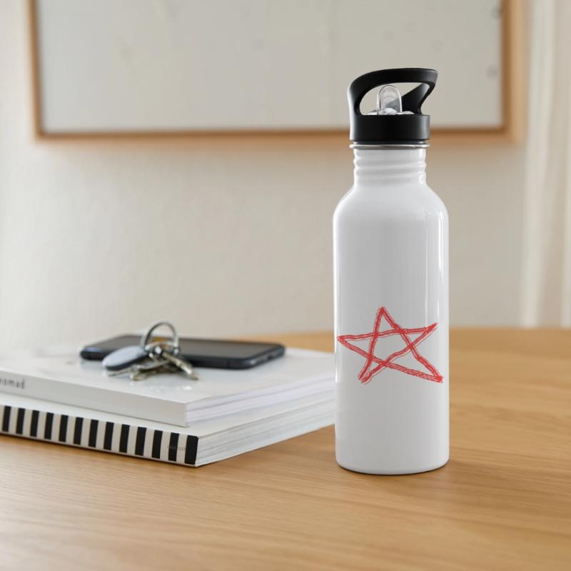 Pentagram Satan Devil Gothic Occult Witch Vector Water bottle with straw
