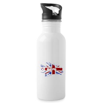 God Save the Queen - Königin von England - Trinkflasche mit integriertem Trinkhalm - Weiß - Rechts