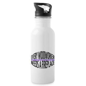 carpenter funny blogger awesome carpenter plumber - Water bottle with straw - white - Right