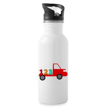 camion - Gourde avec paille intégrée - blanc - Droite